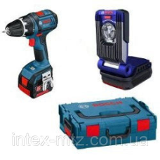 Шуруповерт акумуляторний Bosch GSR 14.4 V-Li L-BOXX + ліхтар Bosch GLI VariLed