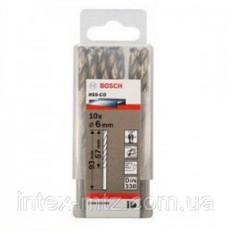 Свердло Bosch HSS-Со 6x93 мм. 10 шт.