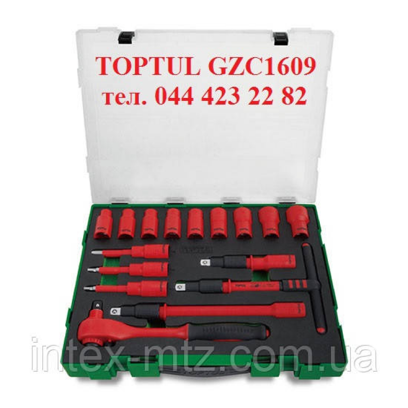 Набір інструменту електроізольовані VDE 1/2“ 16ед. (6-гр.) TOPTUL GZC1609