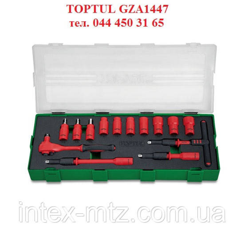 Набір інструменту електроізольовані VDE 1/4“ 14ед. (6-гр.) TOPTUL GZA1447