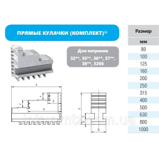 Кулачки прямі SJZ 3500 3200-200 до патрона токарного 200мм BISON-BIAL S. A.