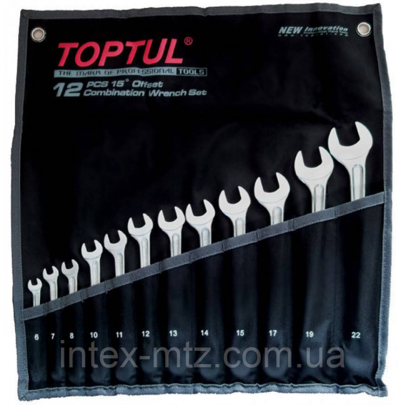 Набір ключів комб. 12шт. 6-22мм Hi-Performance GPAX1202 TOPTUL