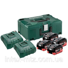 Комплект акумуляторів і зарядних пристроїв Metabo 4 x LiHD 8,0 + MetaLoc II