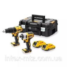 Набір з двох ударних шуруповертів DeWALT DCK2060D2T безщіткові, акумуляторні 18 В