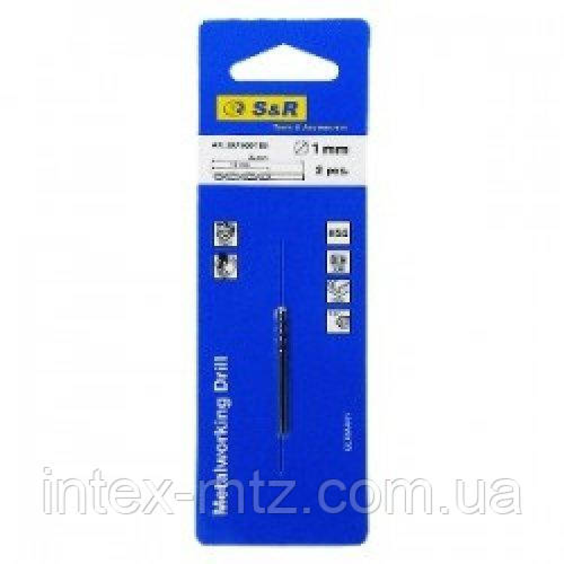 Свердло по металу S&R RM 2 шт. в блістері 1,0х12х34 мм